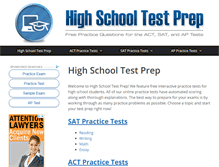 Tablet Screenshot of highschooltestprep.com